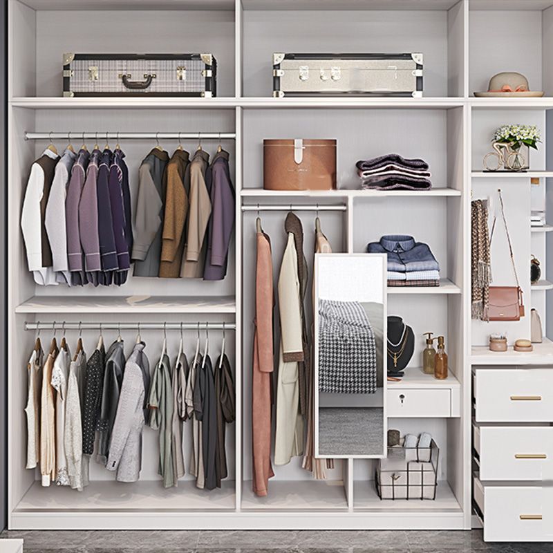 Bedroom Storage Cabinet Coastal Wooden Rectangle Wardrobe Armoire