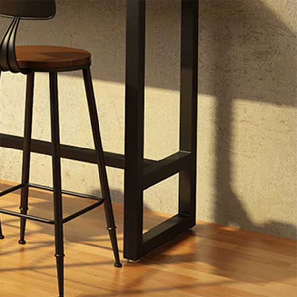 Solid Wood Pub Height Table Trestle Industrial Pub/Bar Dining Table