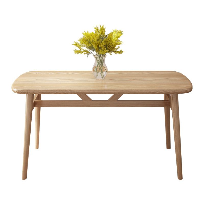 Light Wood Finish Table Modern Rectangle Dining Table for Home