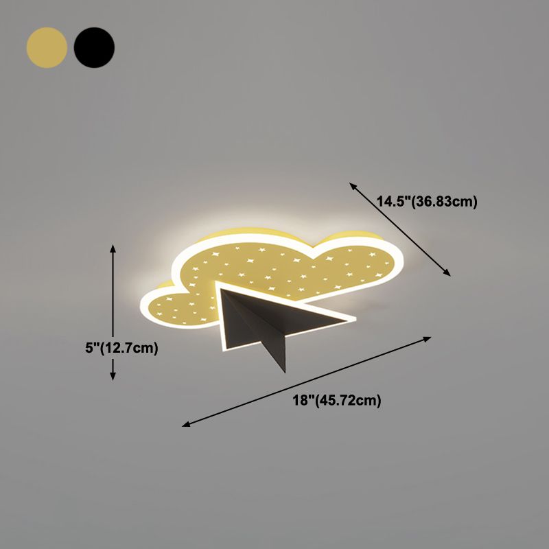 Cloud Shape LED Ceiling Lamp Kids Style Iron 2 Lights Flush Mount for Bedroom