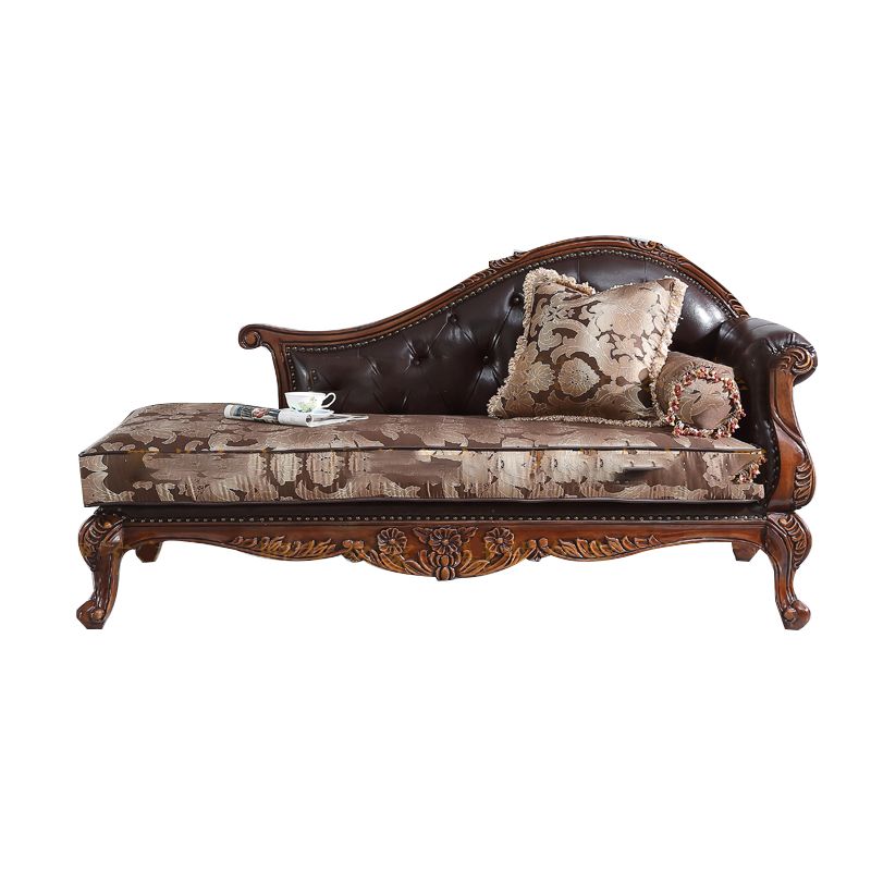 Traditional Upholstered Chaise Lounge Couch Fabric Chaise Lounge Chair with Arms