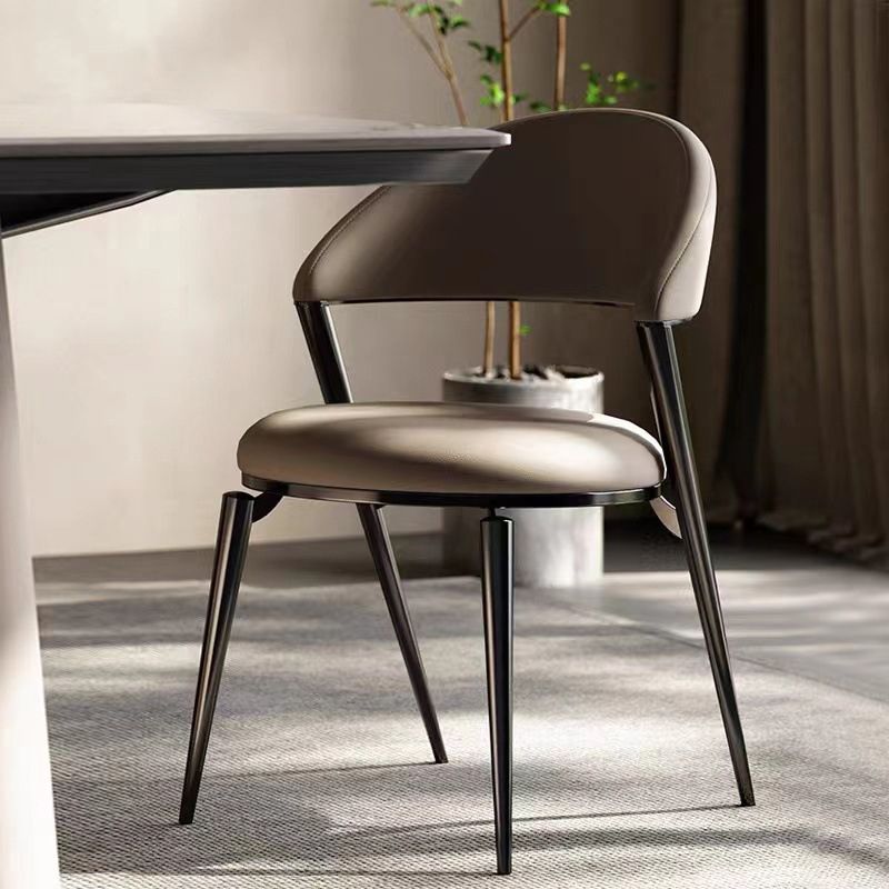 Contemporary Dining Chairs Faux Leather Upholstered Armless Side Chair