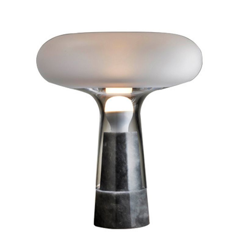 Lampe de table en verre de nuage de champignons créatifs 1 lumière de style nordique marbre maison de nuit décorative Lumière
