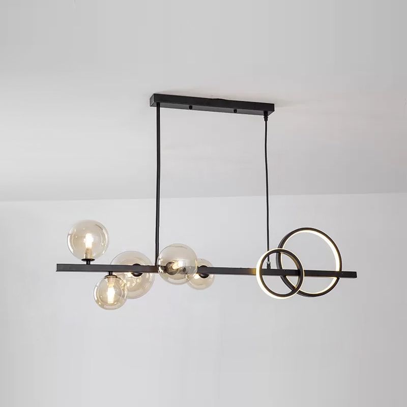 Lámpara de araña de comedor nórdico comedor moderno tono de vidrio lámpara colgante