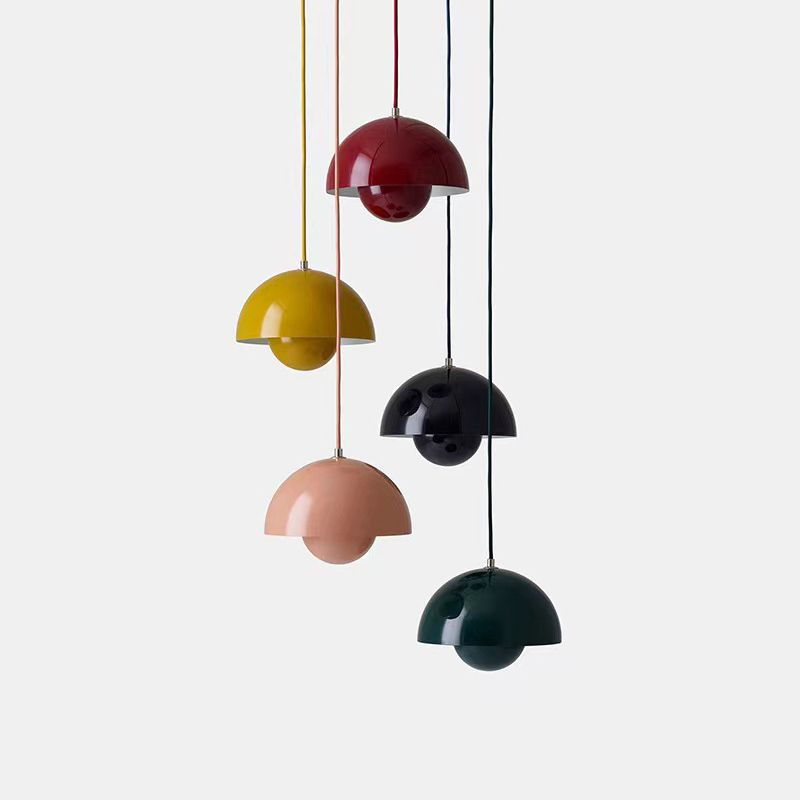 Lámpara colgante de domo de estilo moderno metal 1 luz Luz colgante para sala de estar de dormitorio