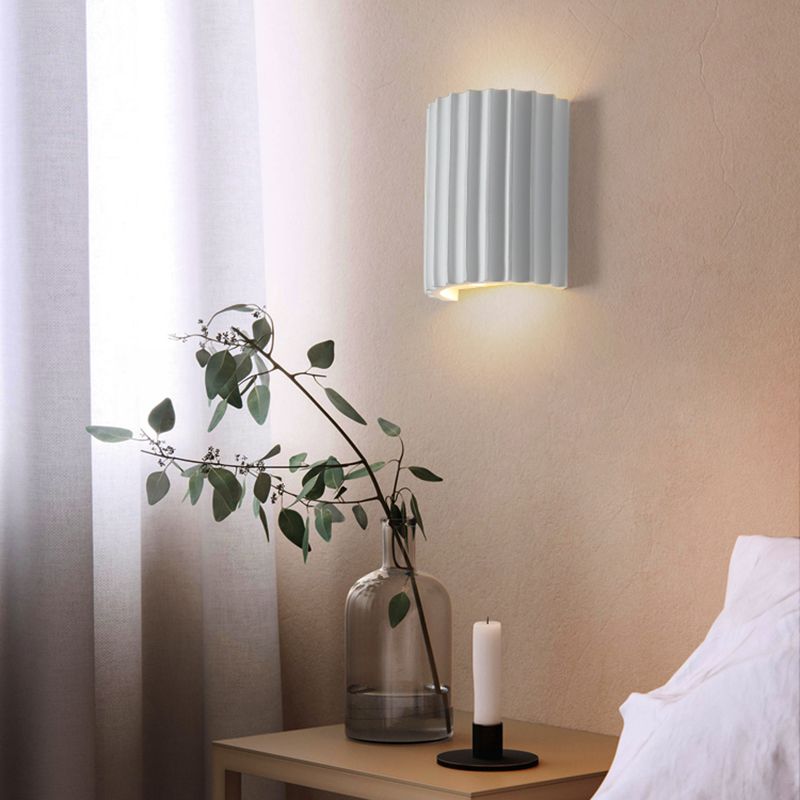 Lámpara de pared nórdica de pared nórdica moderna resina cilíndrica de pared de 2 luces para espacios interiores
