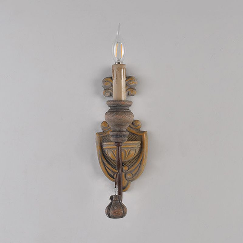 Bedroefd hout gebogen arm wandlamp vintage metaal 1/2 lichten eetkamer sconce licht