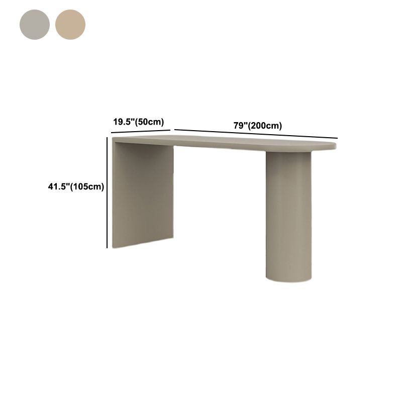 Contemporary Style Bar Table Solid Wood Bistro Bar Desk with Double pedestal