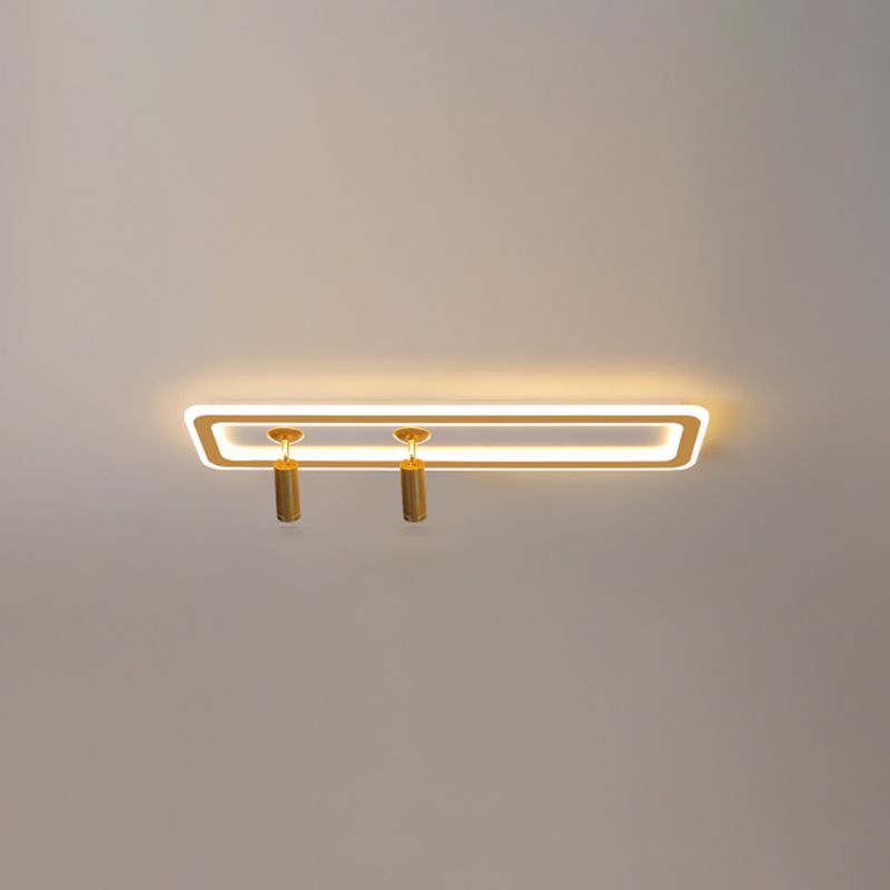 Metal Square Flush Ceiling Light Modern Multi-Lights Flush Ceiling Light Fixtures in Gold