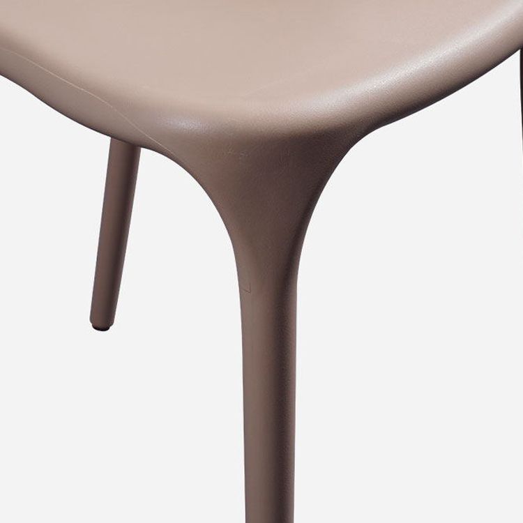 Sillón escandinavo de plástico para interior y exterior, silla de comedor con respaldo abierto