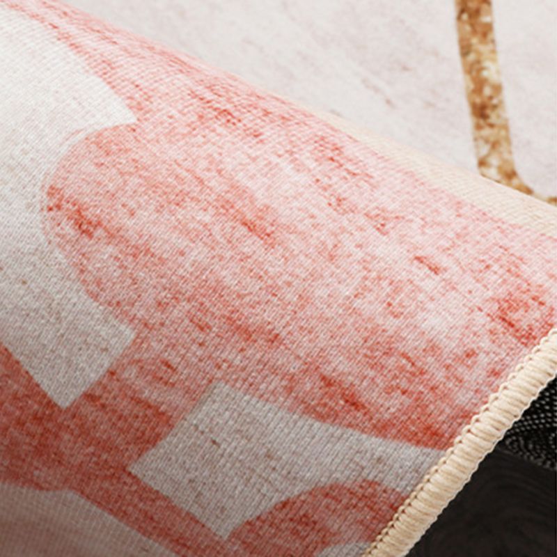 Modern Color-Blocked Carpet Blue Polyester Area Rug Stain Resistant Rug for Living Room