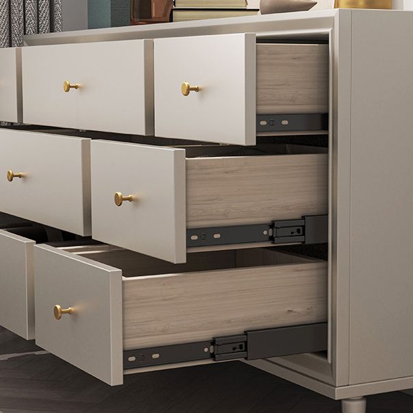 Modernism Accent Table Nightstand Storage Drawer Bed Nightstand with 8/9 Drawers for Home