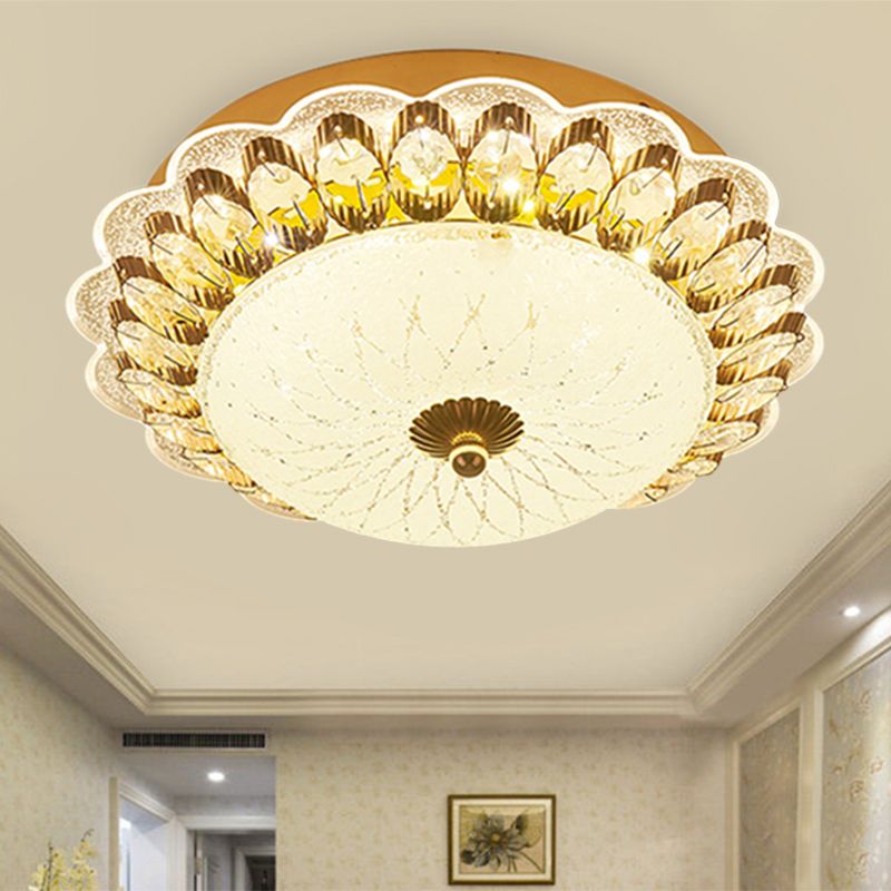 Circolare Corridoio Soffsh Flush Mount Crystal LED Modernismo Flush Light Fixture in Gold