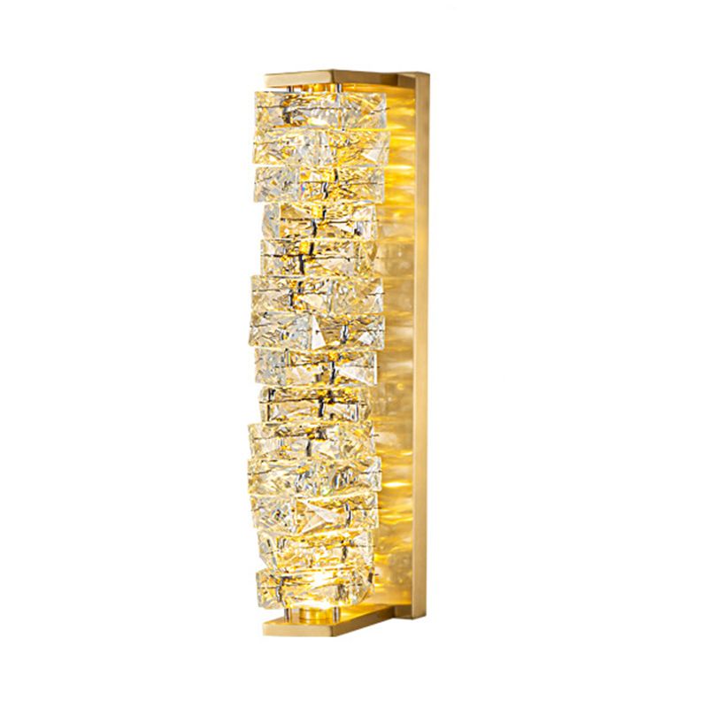Modern Unique Shape Wall Mount Light Fixture Crystal Sconce Lamp in Gold