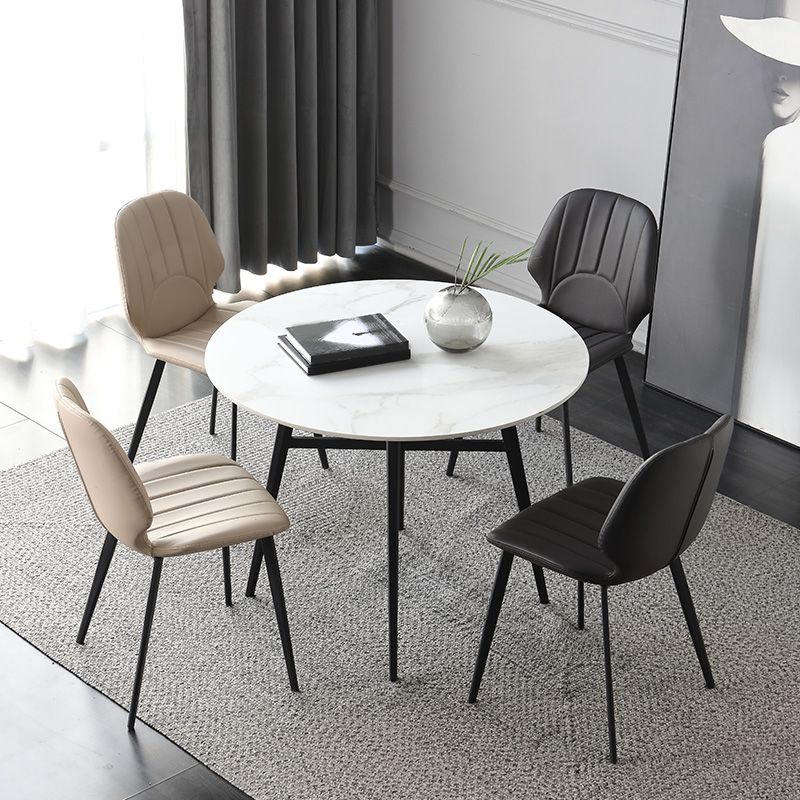 Contemporary Dining Furniture Set 1/2/3/5 Pcs Sintered Stone Dining Table and Chairs