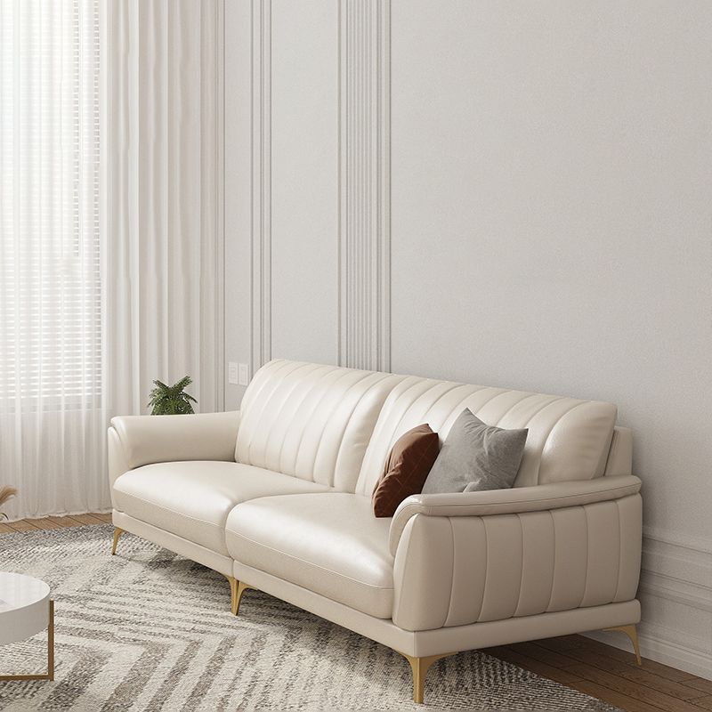 Leather Stain Resistant Sofa Contemporary Standard Pillow Top Arm Settee Couch