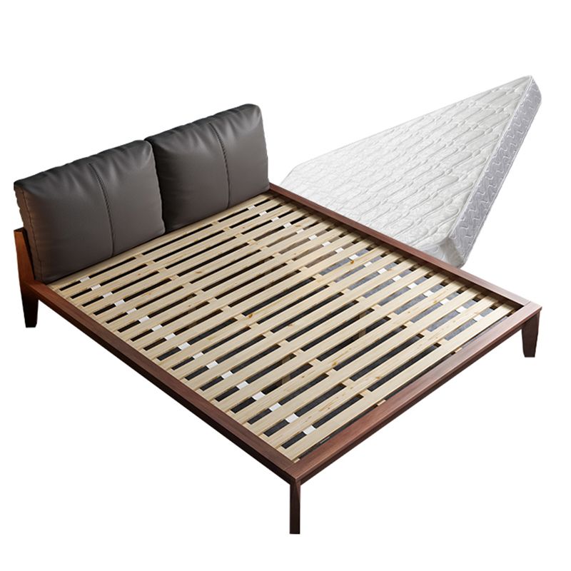 Modern Panel Bed No Distressing Wood Standard Bed Upholstered Headboard