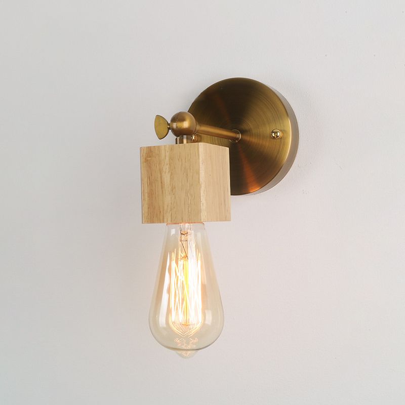 Moderne Wandleuchte Holzholz 1 Lichtwandmontierte Leuchte (Glühbirne nicht enthalten)
