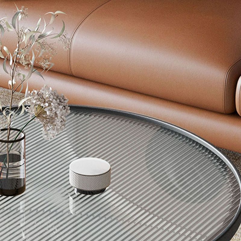 Modern Minimalist Round Glass Coffee Cocktail Table - 17.72" H