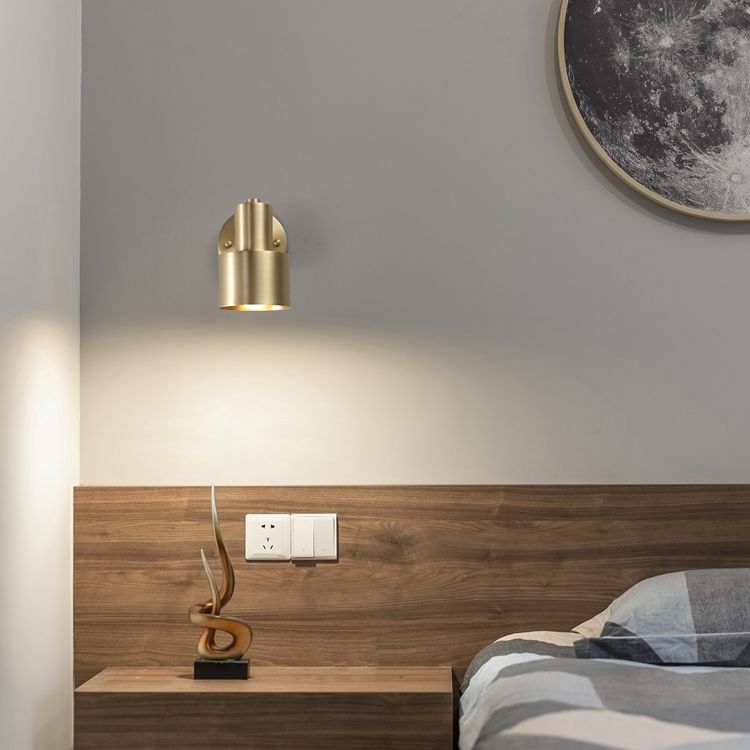 Nordic Luxury Style Cylinderical Wall Mounted Light Fixture Copper 1 Light Sconces