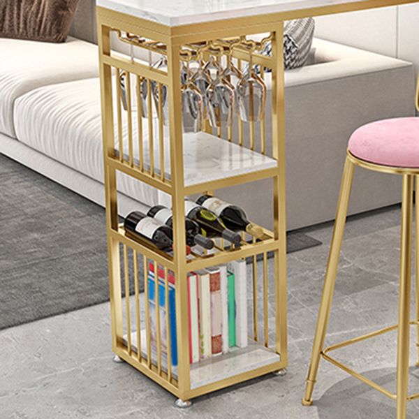 Faux Marble Bistro Set Glam Style 1/3 Pieces Bar Height Pub Set for Indoor