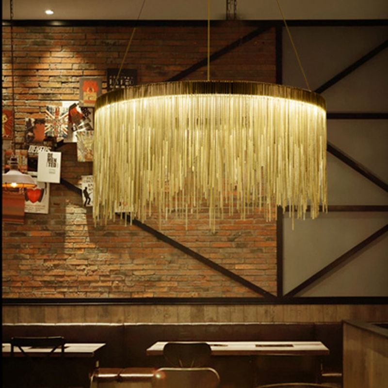 Round Aluminium Hanging Ceiling Pendant Fixtures 1-Light Modern Style Led Pendant Lamp
