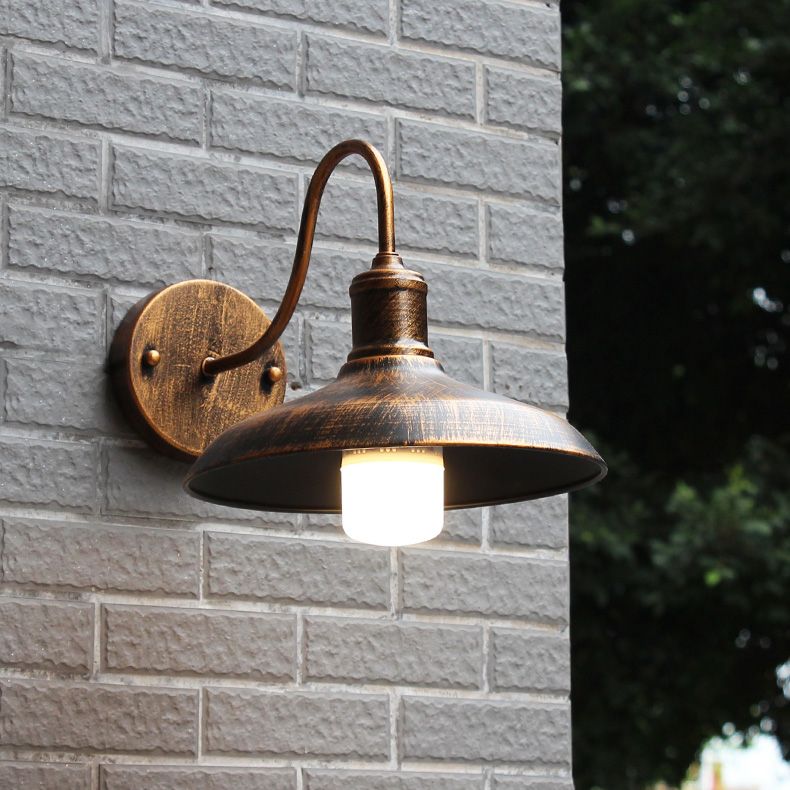Gooseneck Metal Wall Sconce Lighting Industrial Outdoor Wall Mounted Light Fixture