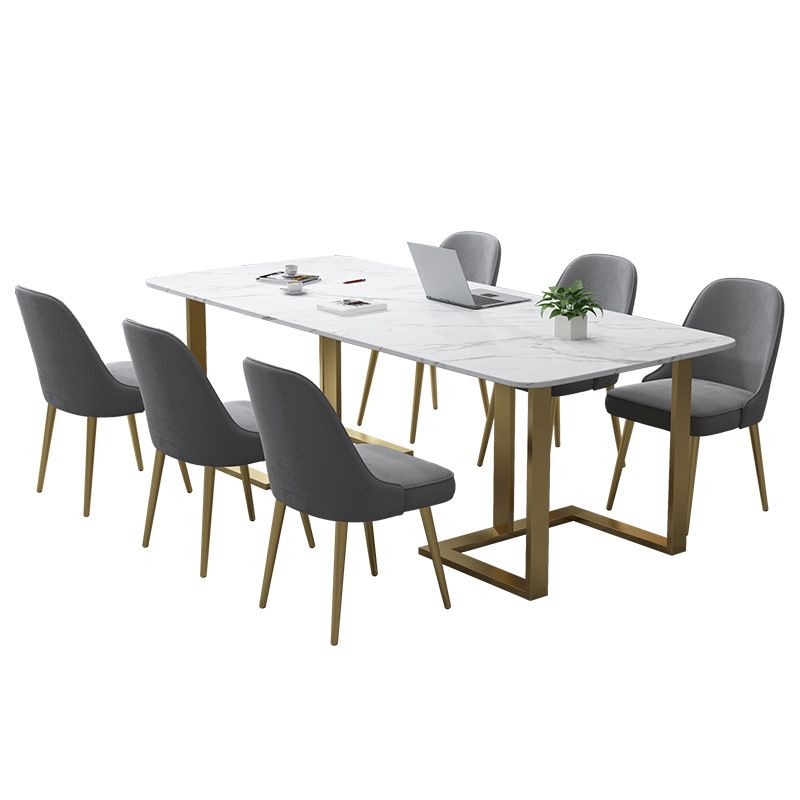 Contemporary Style Rectangle Table Set 1/2/7 Pieces Dining Set for Home