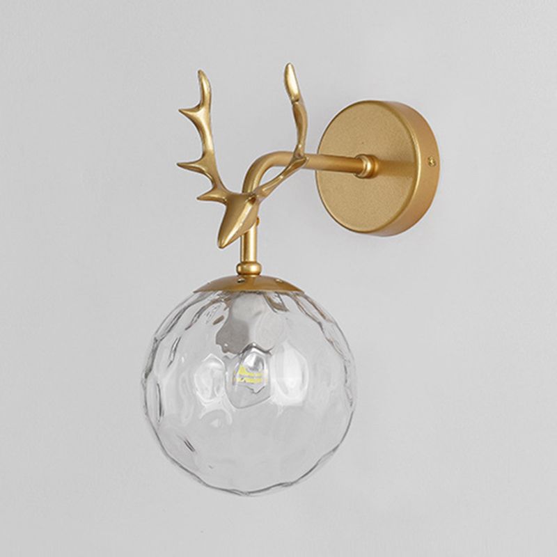 Glass Globe Sconce Light Modern 1-Light Sconce Light Fixture