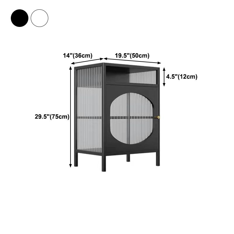 Living Room Metal Kitchen Server 20-inch Length Glass Door Dining Server