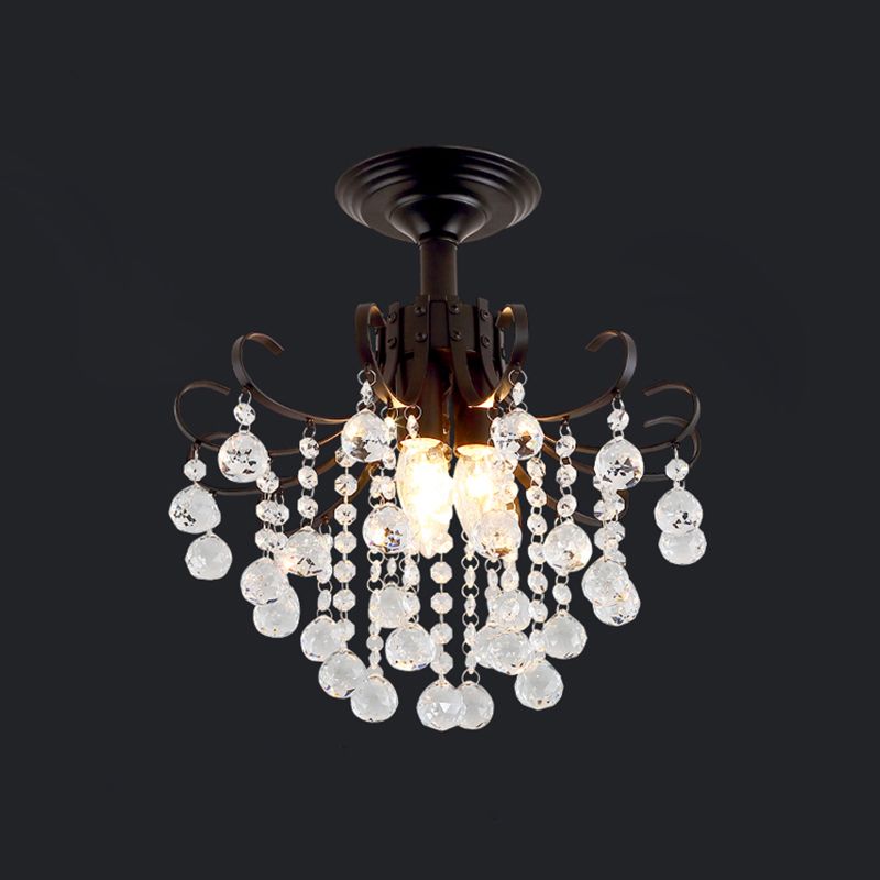Modern Crystal Ceiling Light Household Flush Mount Light Fixture for Bedroom