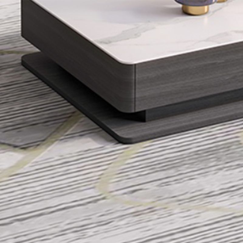 Block Slate Coffee Table No Distressing Rectangle Single Coffee Table with Drawers
