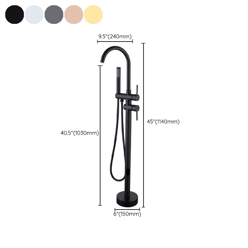 Traditional Floor Mounted Metal Freestanding Tub Filler Swivel Freestanding Faucet