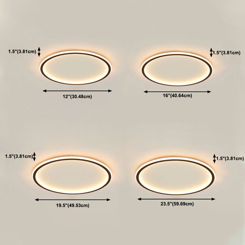Black Circle Flush Ceiling Light Fixture Nordic Style LED Metal Flush Mount Light
