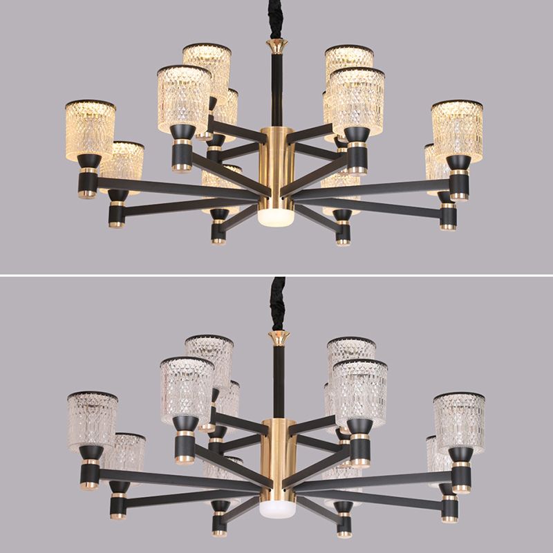 Postmodern Simplicity Cylinder Ceiling Chandelier Acrylic Hanging Light for Living Room