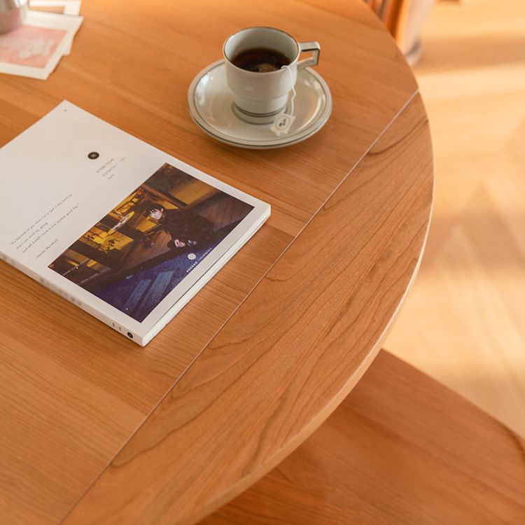 Modern Solid Wood Dining Table Round Standard Dining Table for Kitchen
