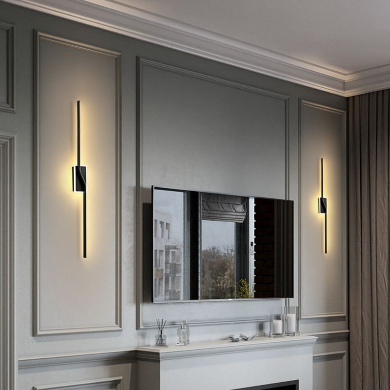 Modern Simple Metal Vanity Light Strip Shape Vanity Lamp with Silica Gel Shade for Bedroom