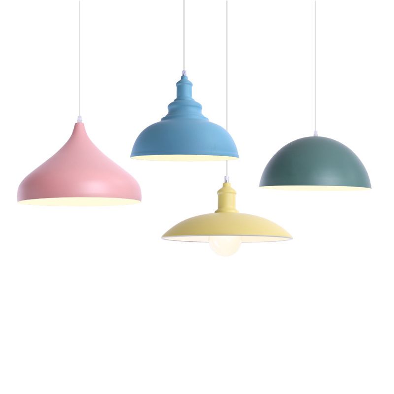 Lampada a ciondolo Macron a 1 luce Style moderna Light Appeding Light con tonalità metallica