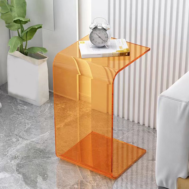 Acrylic Living Room Side Table Square C-shape Side End Snack Table