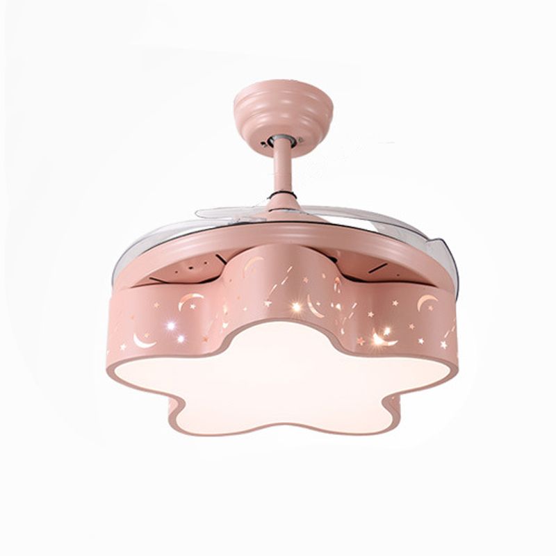 Lovely Color Ceiling Fan Light Fixture Modern LED Ceiling Flush Mount for Kids' Room