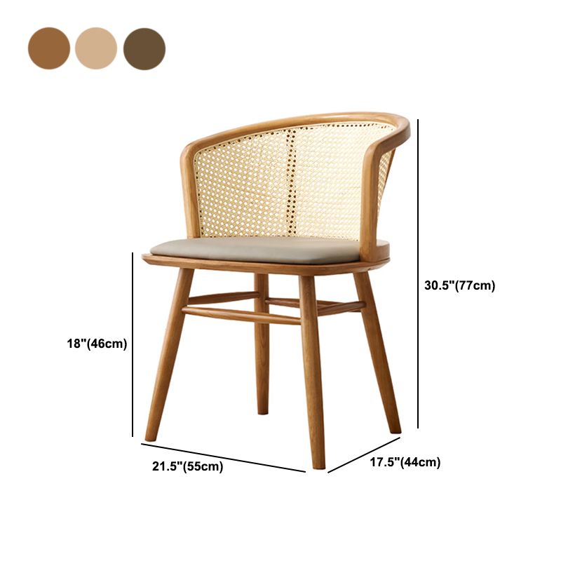 Traditional Style Dining Chair Solid Wood Cane Back Dining Armchair