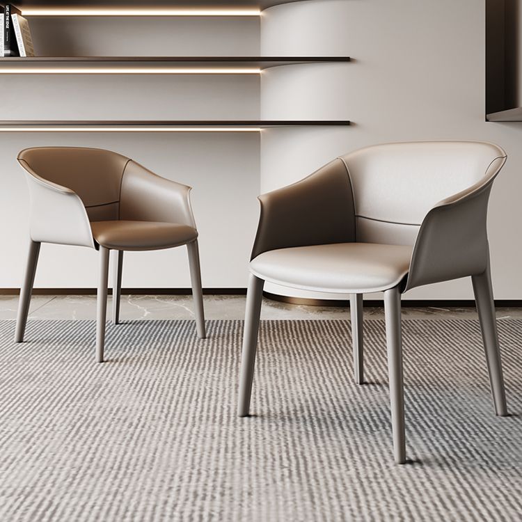 Chaise de salle à manger contemporaine en métal, finition métallique, chaise de salle à manger à dossier solide