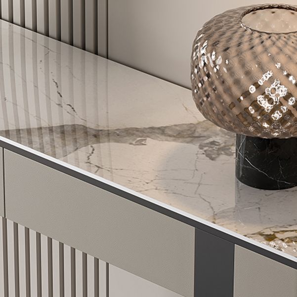 Stone Half Moon Console Table Glam 33.46-inch Tall Accent Table