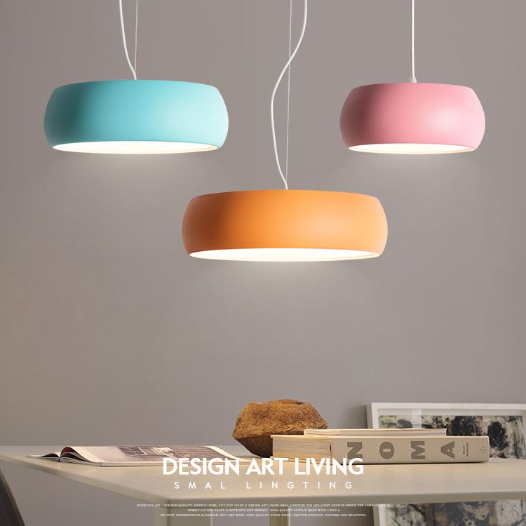 Metal Drum Hanging Ceiling Light Contemporary Ceiling Pendant Lamp for Dinning Room