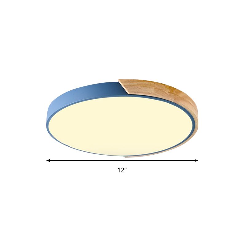 Macaron Loft Circle Plafonnier LED en acrylique pour la maternelle