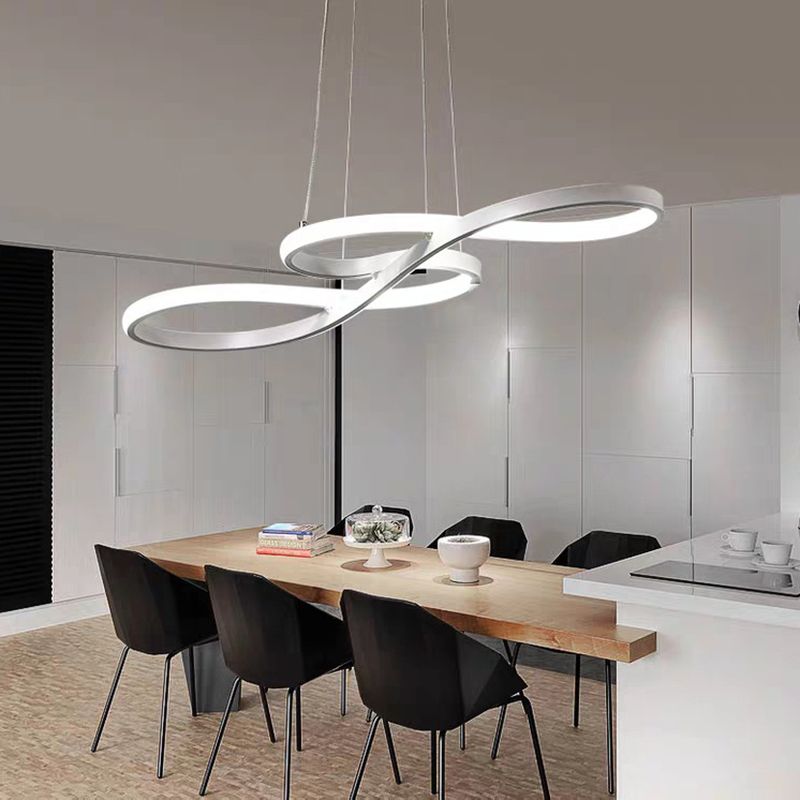 Moderno lampadario a spirale LED LED ACRILICA Sospensione Luce per il soggiorno per foyer Camera da letto