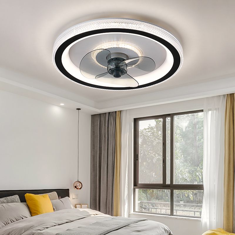 Nordic Style LED Fan Light Metal Round Flush Mount Light for Living Room