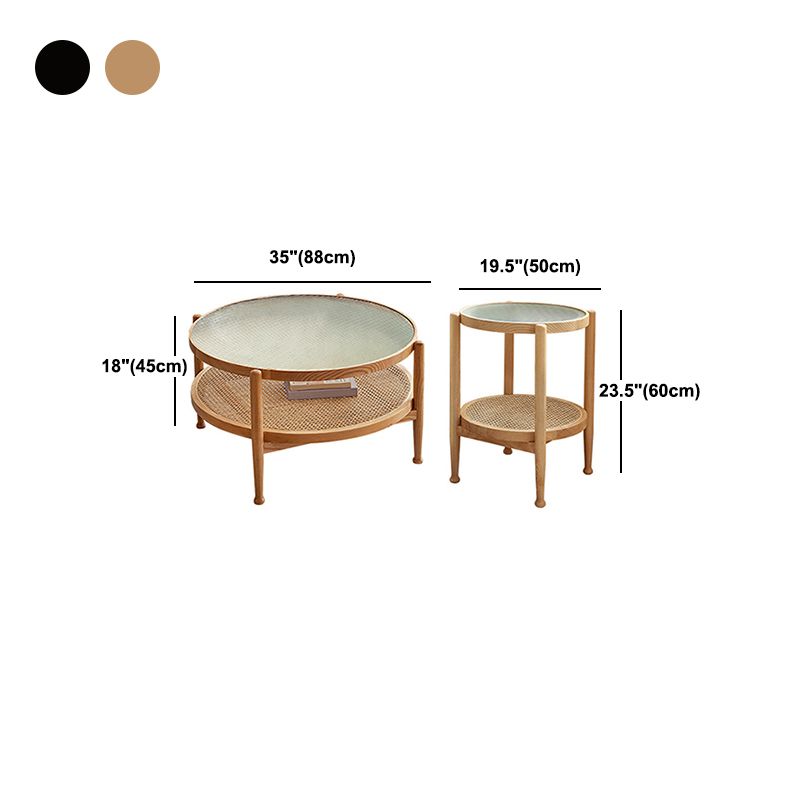 Contemporary 3/4 Legs Wooden with Storage Shelf Coffee Table