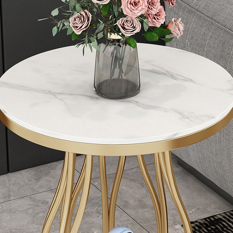 19"W Contemporary Corner Table Round Storage Accent Side Table