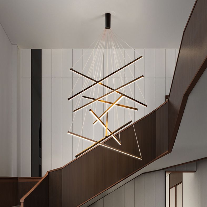 Lámpara de colgar LED simplicidad lámpara de araña Luz para sala de estar comedor